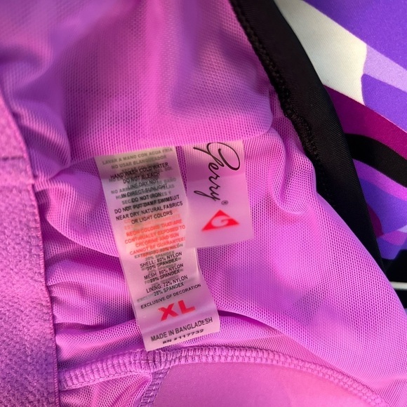 Gerry Weber razor back tankini swim top in multi purple & black Sz-XL. W15 - Picture 8 of 8